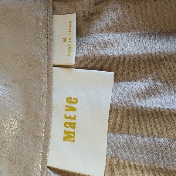 Maeve Shiny Gold Pleated Midi Skirt - Picture 8 of 11